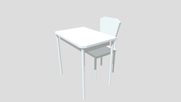 School Table 3D Model