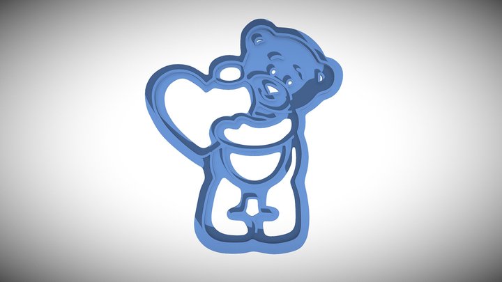 Bear with Heart Cookie Cutter – Modello 3D gratuito STL