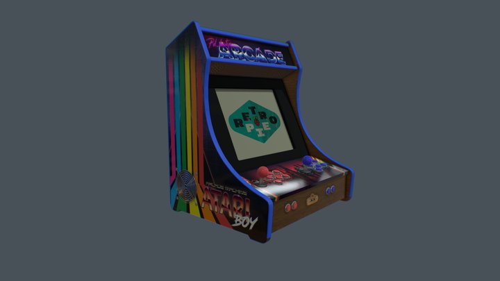 Retro Game Arcade Bartop 3D Model