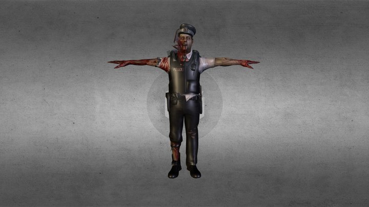 Cop Zombie 3D Model