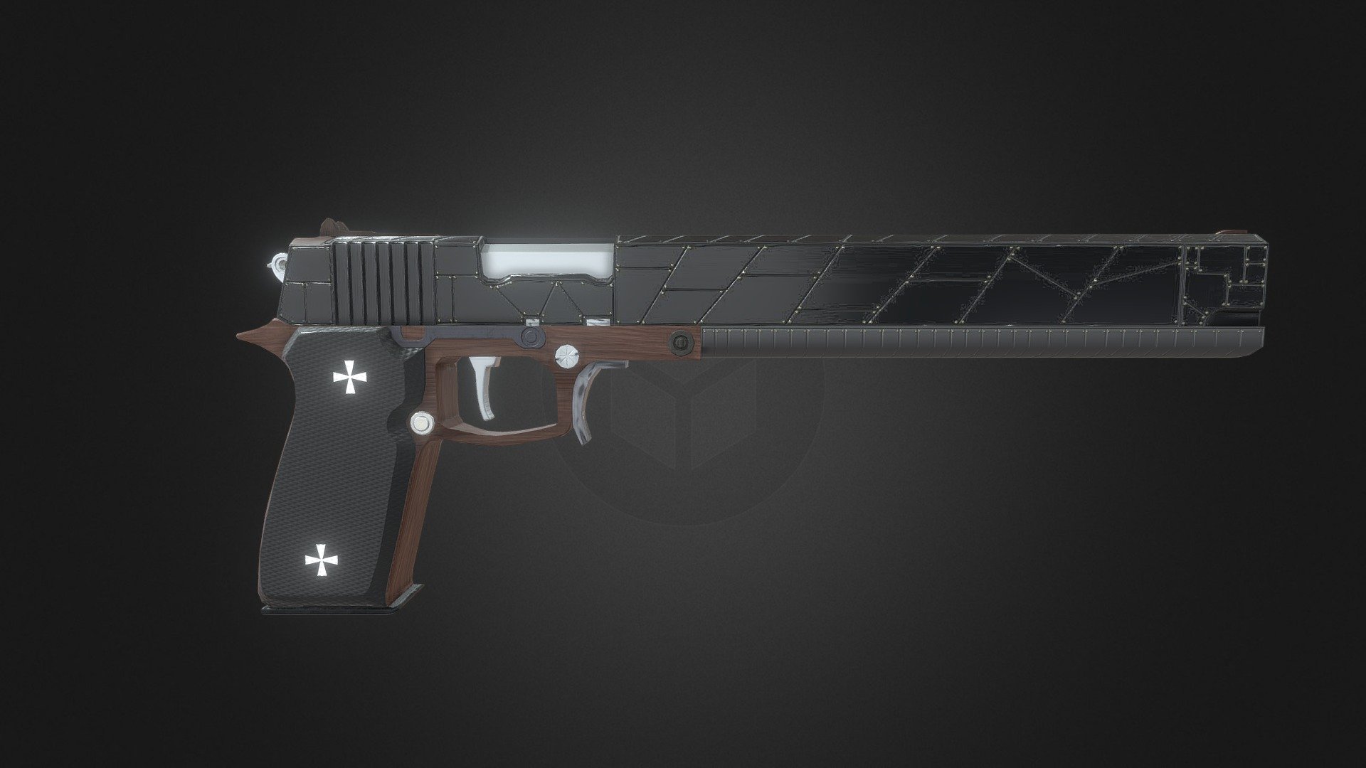 Long barrel pistol. - Buy Royalty Free 3D model by IGOR.LUZ (@IGORLUZ ...