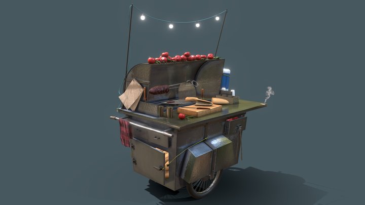 Street Food Vendor Challenge - Kokorec 3D Model