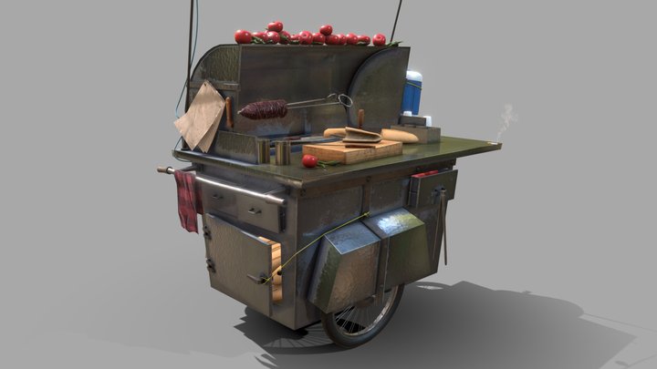 Street Food Vendor Challenge - Kokorec 3D Model