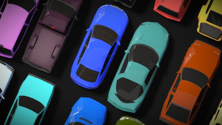 Mobile Car Collection Colored (Unity3D) 3D Model