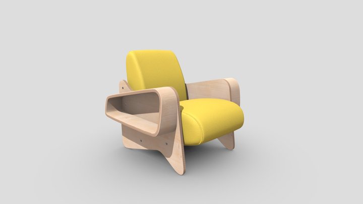 Modernist Plywood Armchair 3D Model