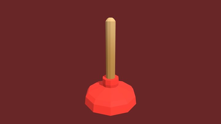 Plunger LowPoly 3D Model