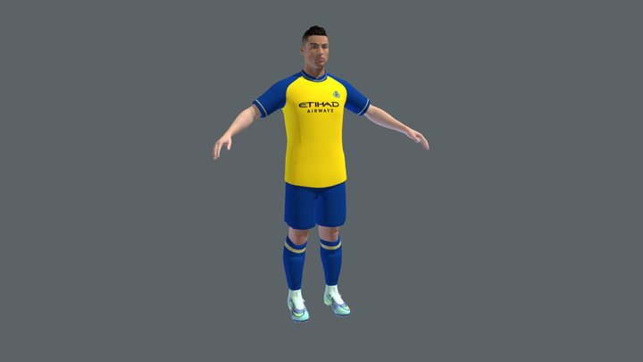 3D Rigged Cristiano Ronaldo Al Nassr 3D Model
