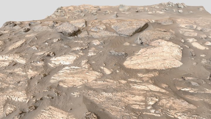 Mars 2020, Beaver Falls, sol 1187 – Kostenloses 3D-Modell STL