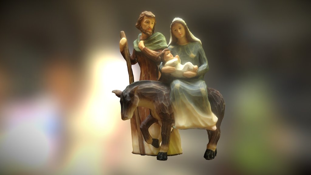 Mary, Joseph and baby Jesus 3D model by jeankepler