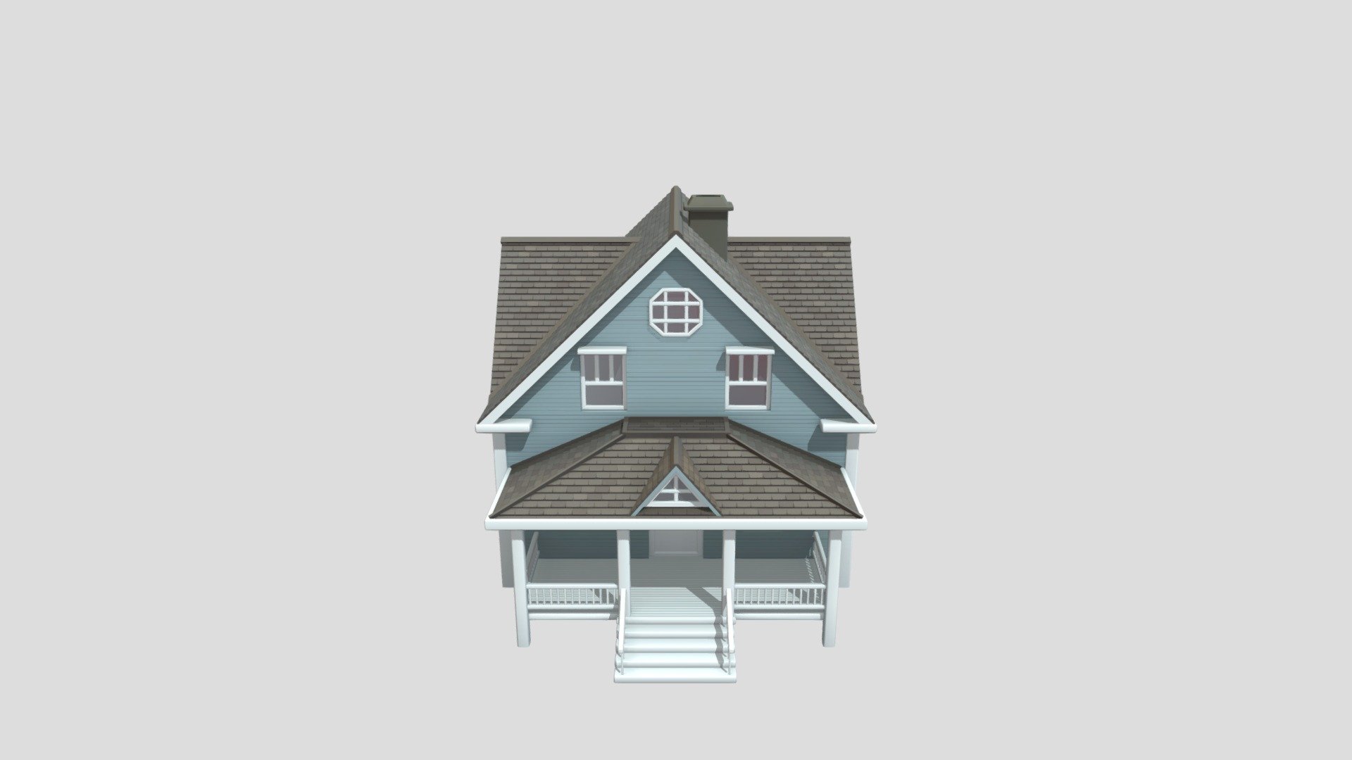 Blue_house (1) - 3D model by ares09000 [1425b2f] - Sketchfab