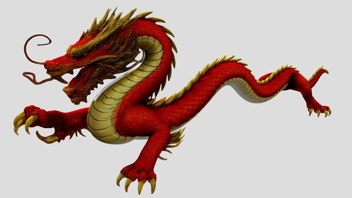Chinese Red Dragon – Free 3D Model STL