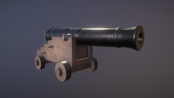 18th century naval cannon 3D Model