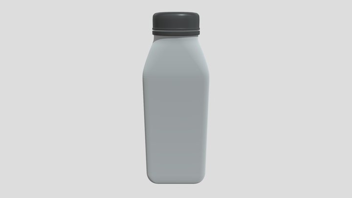 milk bottle direct angle 3D Model