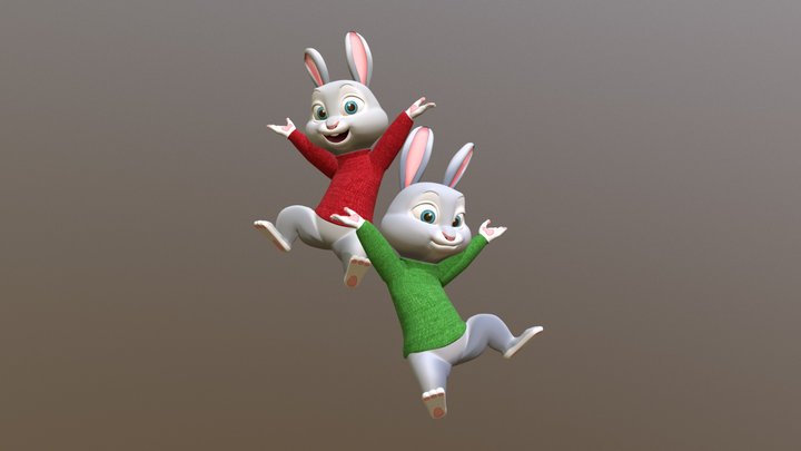 Rabbits Tony & Ben 3D Model