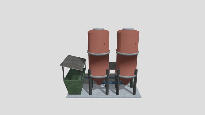 Cement silo 3D Model