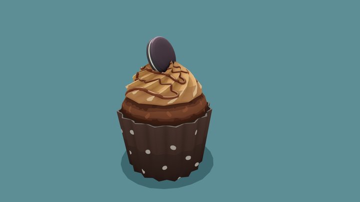 Oreo Cupcake 3D Model