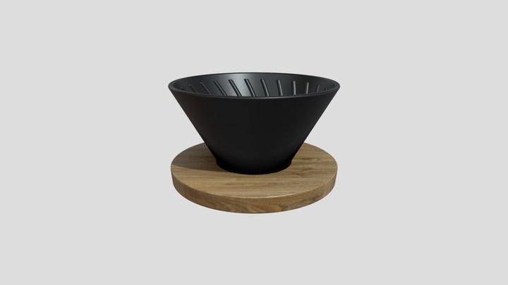 Dripper With Wooden Stand CD600-01A 3D Model