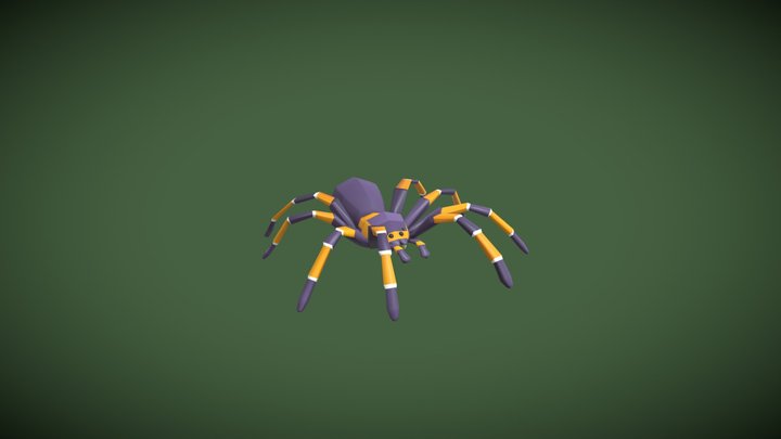 Animated Low-poly Spider 3D Model