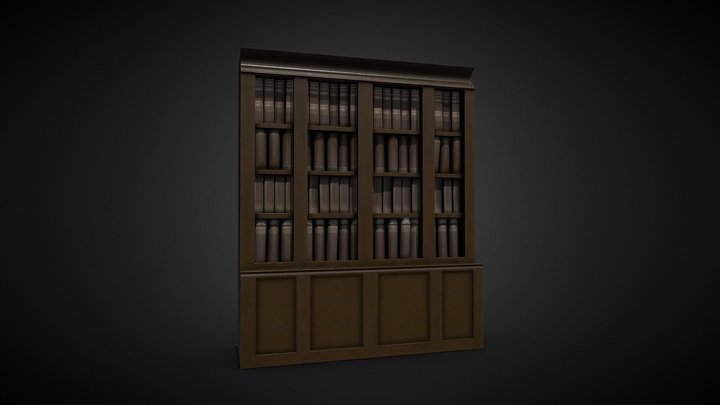 Antique Bookcase - Game Ready 3D Model