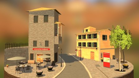 CityScene Cortona Italy 3D Model