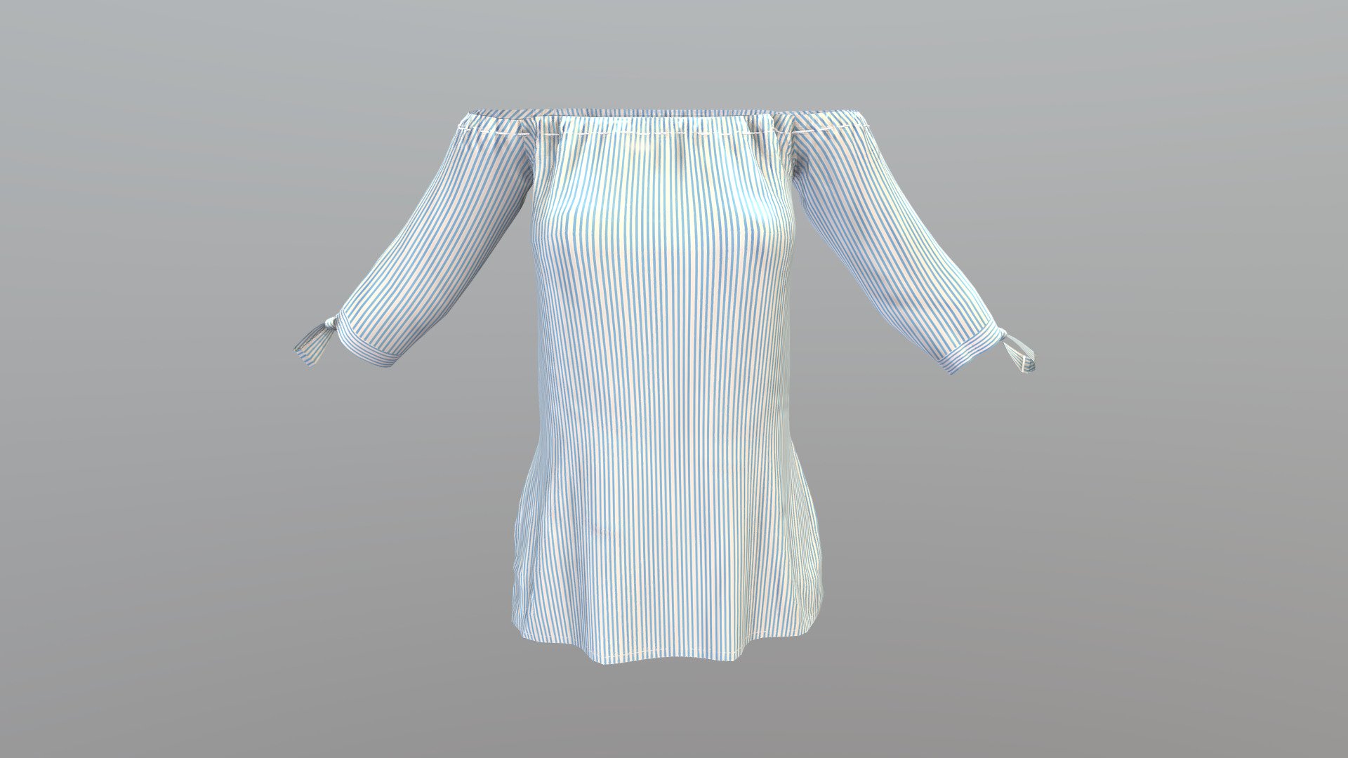 Female Blue Off Shoulder Shirt - Buy Royalty Free 3D model by 3dia ...