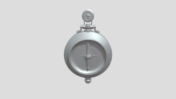 antique brass compass with ornate design 3D Model