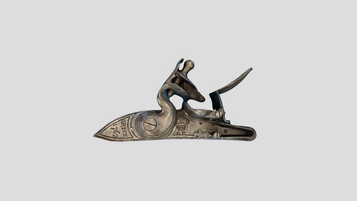 Replica Gun Hammer with Flint EOA:2022.156.1 3D Model
