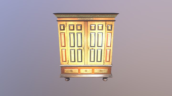 Berks County, PA  Painted Schrank (2018.10.1) 3D Model