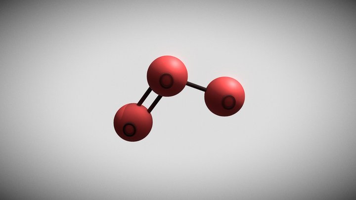 Молекула озона | Ozone molecule 3D Model