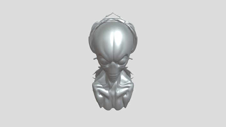 alien creature with glowing eyes 3D Model