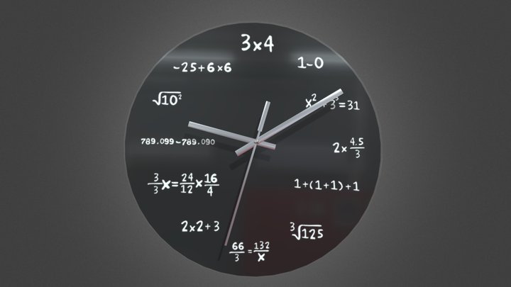 Math Clock Realtime Animation | wall clock – Free 3D Model STL
