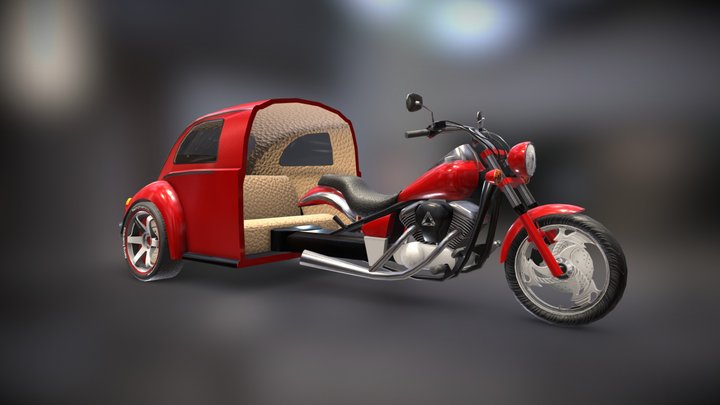 Game ready lowpoly Boom Trikes model 3D Model
