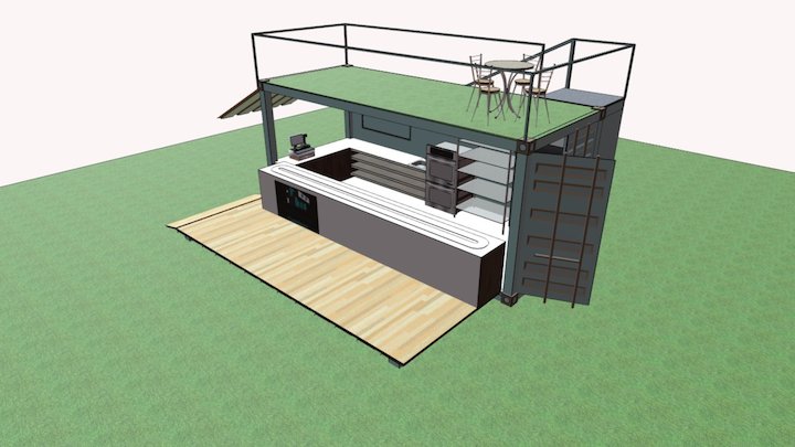 Xiringuito de contenidors fets a Barcelona 3D Model