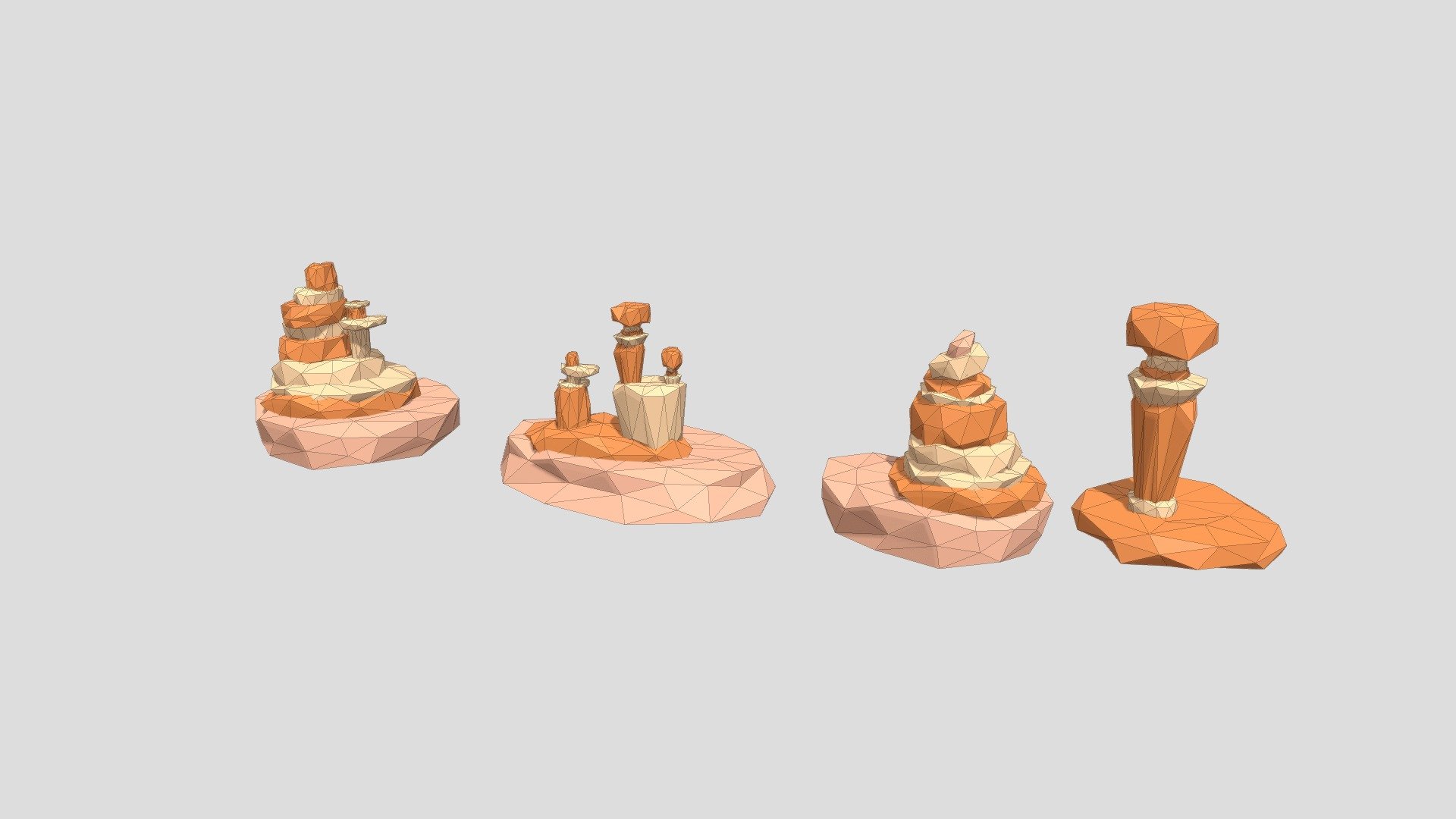 low poly environment landscape - desert - Buy Royalty Free 3D model by ...