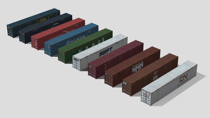53ft Containers 3D Model