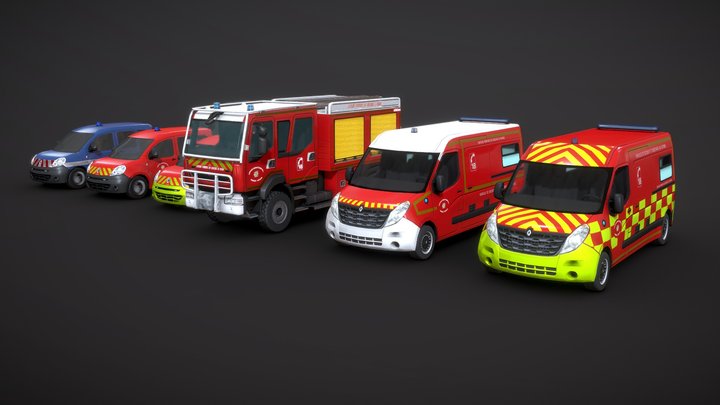 Renault french rescue vehicle 3D Model