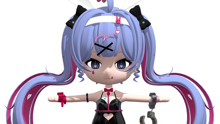 Rabbit Hole Miku chibi version 3D Model