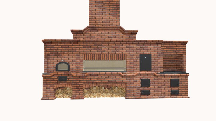 Печной комплекс Рустик 3D Model