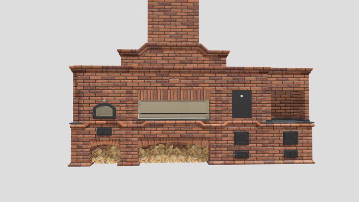 Печной комплекс Рустик 3D Model