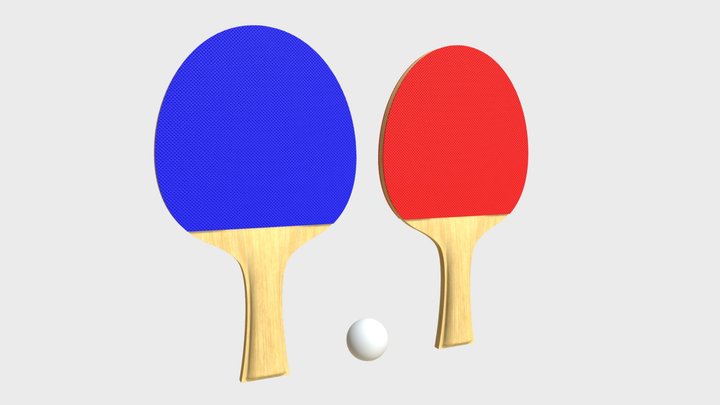 Ping pong paddles set 3D Model