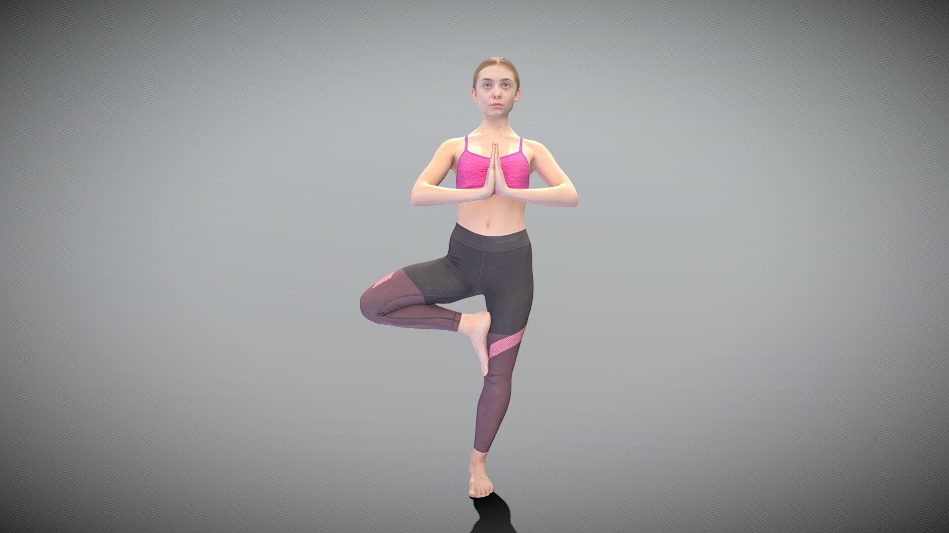 Sporty Woman Doing Yoga Routine 294 - 3D Model by deep3dstudio
