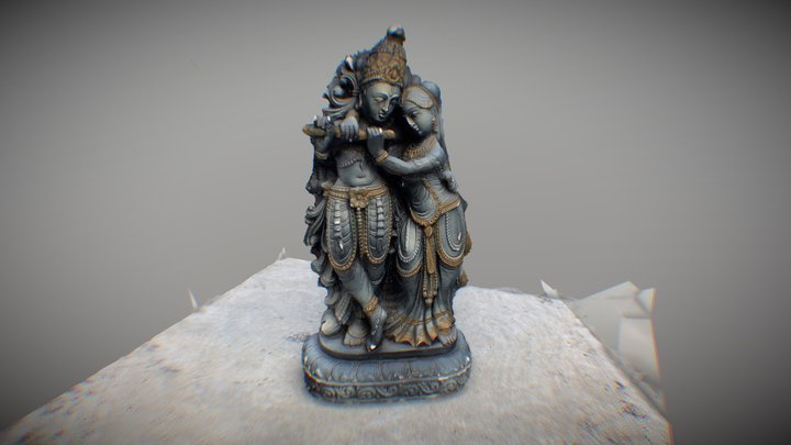 Radha Krishna statue 3d scan 3D Model