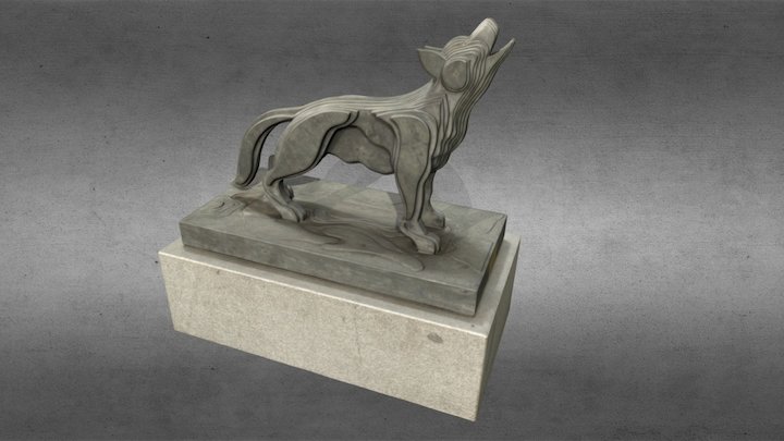 Il Lupo della Sila statua di Mimmo Rotella 3D Model