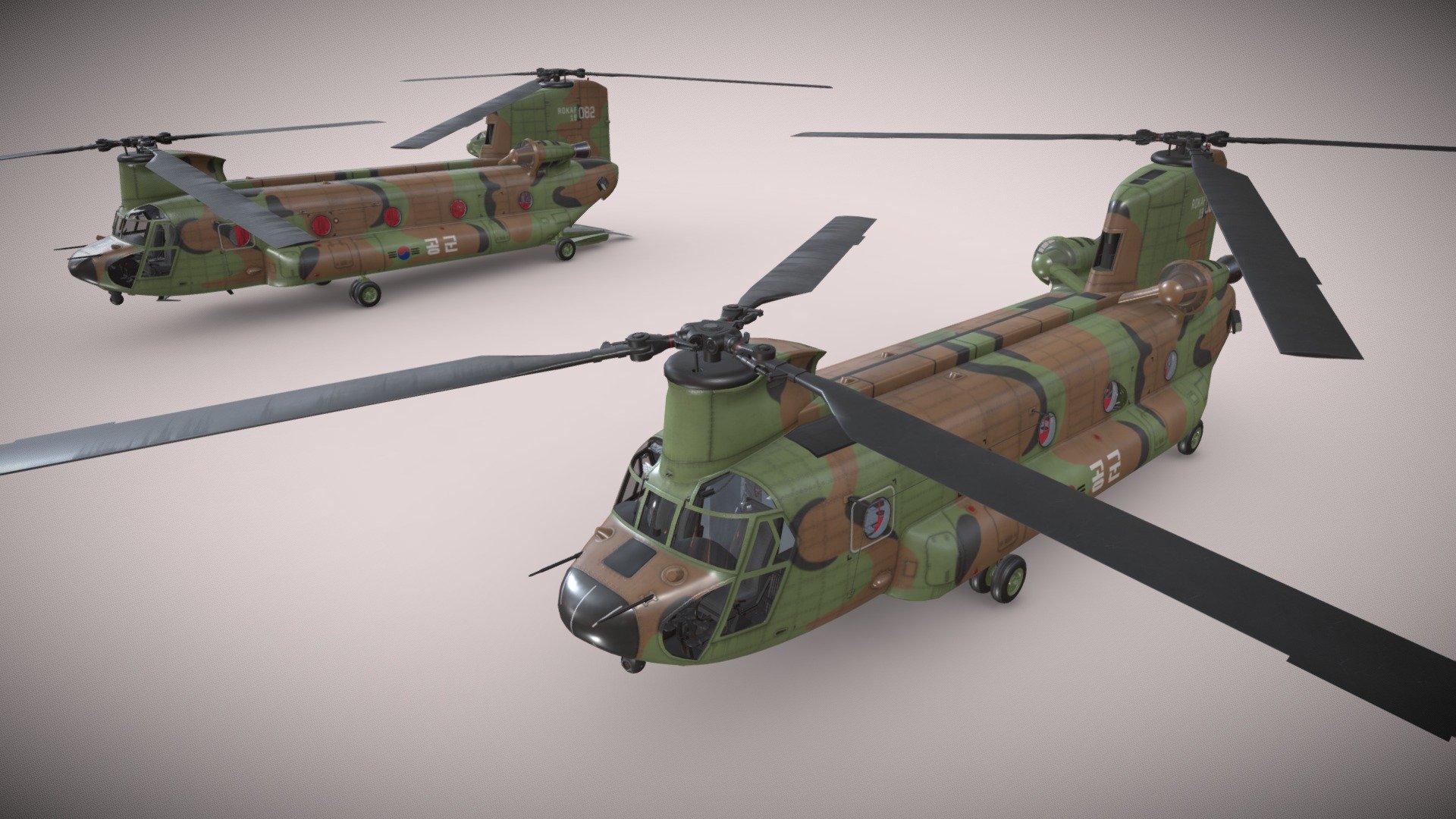 CH-47 Chinook Korean Air Force Static - Buy Royalty Free 3D model by ...