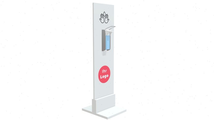hand sanitizer dispenser, white 3D Model