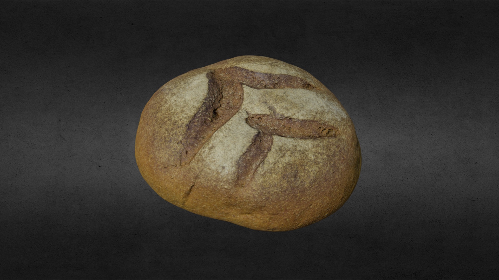 3D model Bread 01 - This is a 3D model of the Bread 01. The 3D model is about a potato with a face drawn on it.