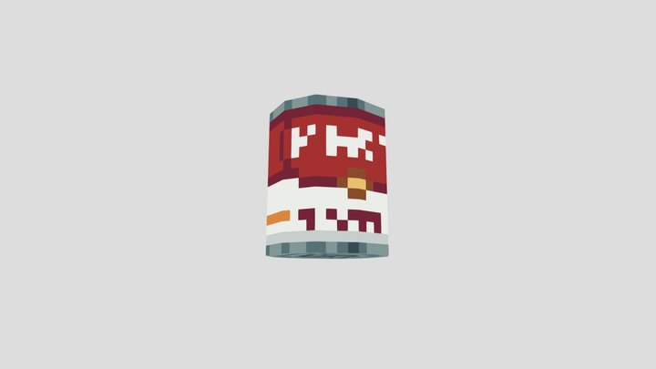 Canned Food Pixel Art 3D Model