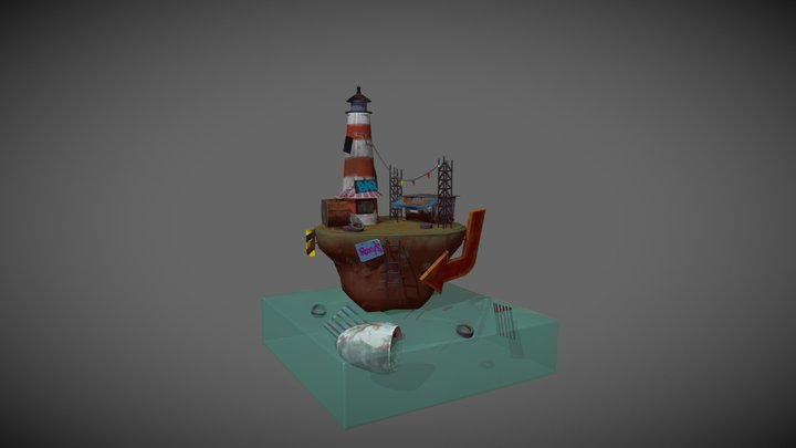 Lighthouse diorama 3D Model