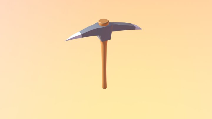 Low poly pickaxe 3D Model
