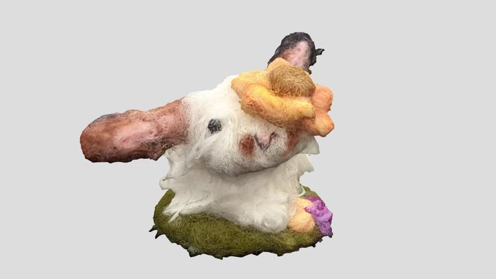 Long Haired Rabbit - Needle Felt 3D Model